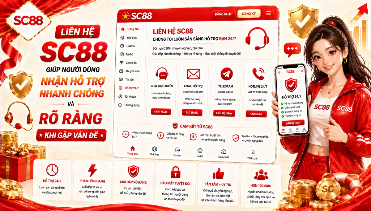 Liên hệ SC88 giúp người dùng nhận hỗ trợ nhanh chóng và rõ ràng khi gặp vấn đề